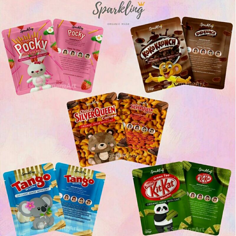 MASKER SPARKLING QUEEN / MASKER ORGANIK OAT / SPARKLING MASK