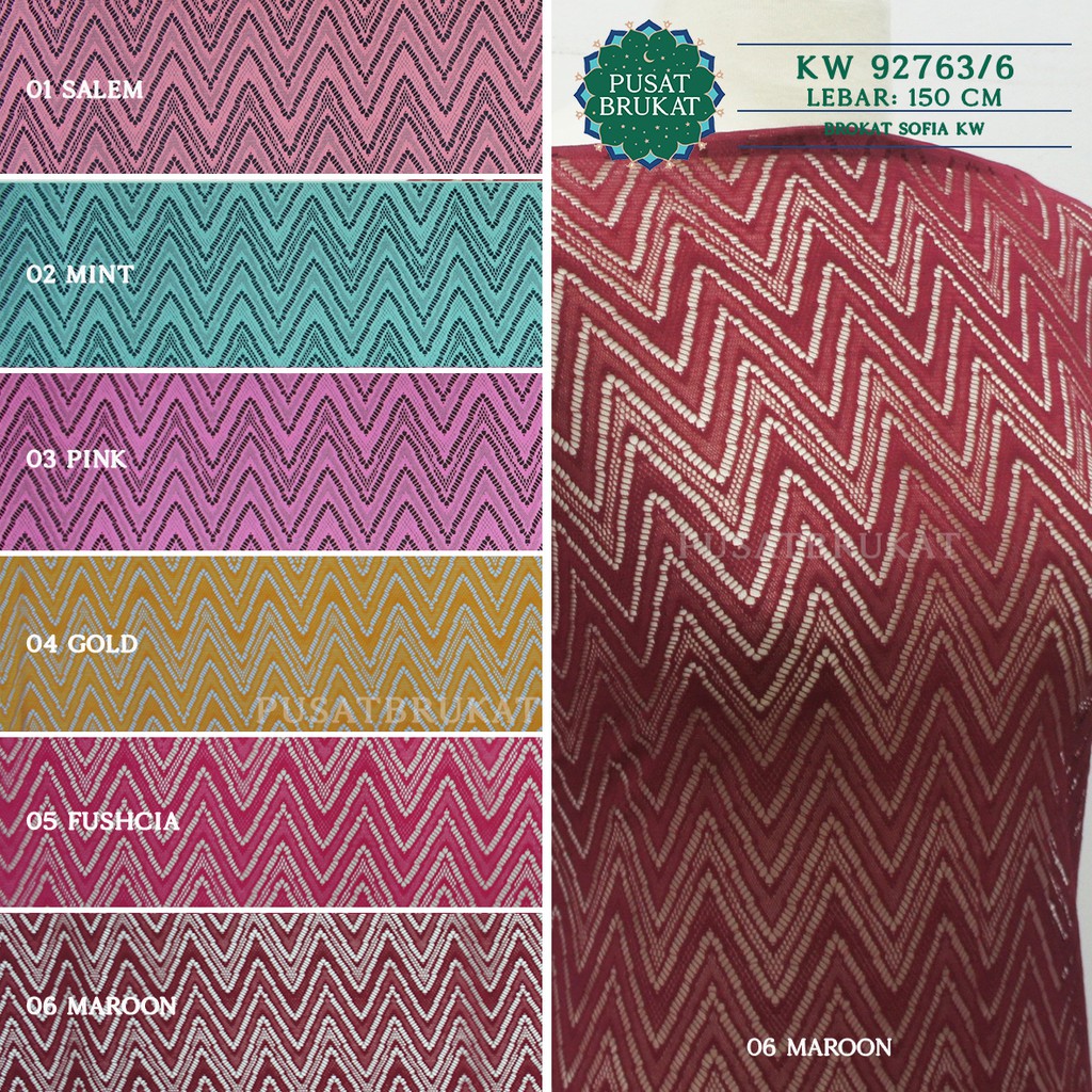 KAIN BRUKAT LACE KEBAYA METERAN / BROKAT MALIKA SALUR VINTAGE- KW 92763 [harga per 0.5m]