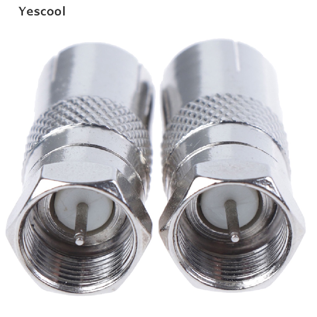 Yescool 2Pcs Adapter Konektor Socket Tipe F Male Ke RF Coax Aerial Female Untuk TV