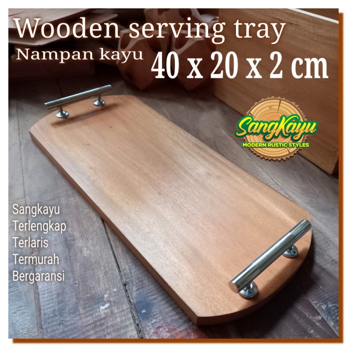 Nampan nampan kayu 40x20cm BS-020 Wooden Tray nampan saji serving tray