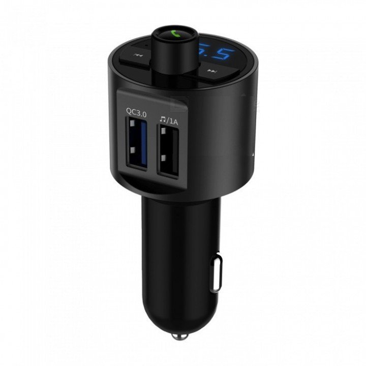 BT56 - Bluetooth Car Kit FM Transmitter QC3.0 3.4A Dual USB Charger