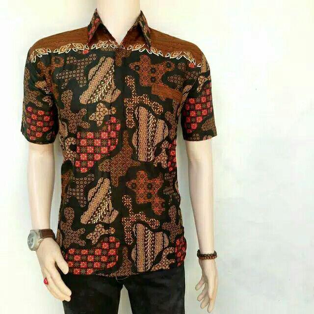 Kemeja Batik Pria Slim Fit Modern Mewah Lengan Pendek Slimfit Ob411