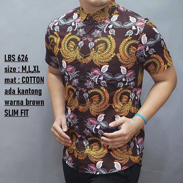 LUIGI BATIK PRIA SLIMFIT LENGAN PENDEK LBS 626