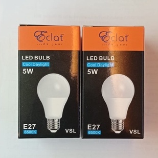 Lampu Bohlam Led bulb eclat 5 watt 5W Putih CDL / kuning warmwhite - Putih