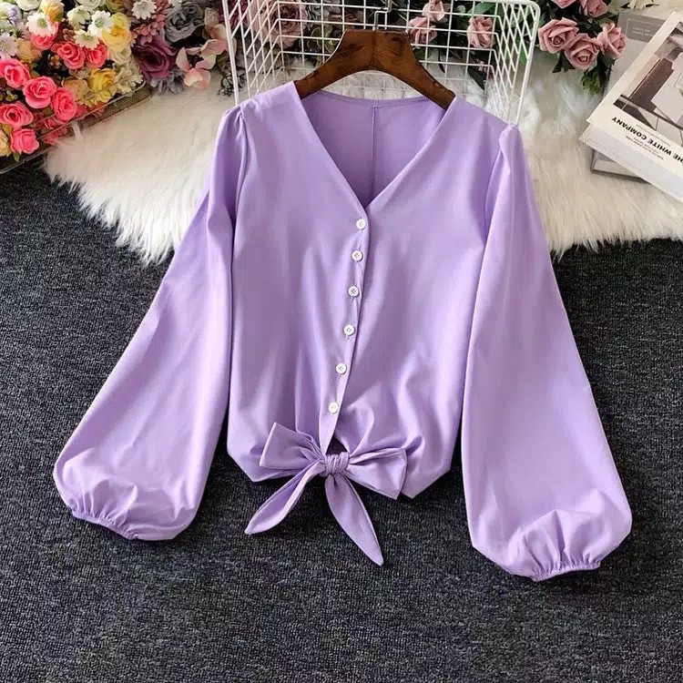 Wippy Top Atasan Blouse Korean Style Fashion Wanita Pakaian Wanita