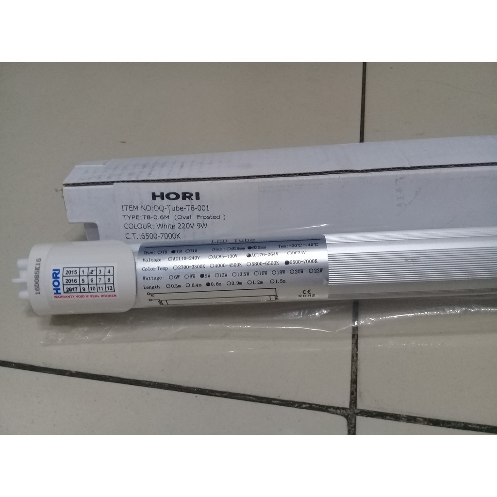 LED TUBE T8 9WATT ALUMUNIUM COVER HORI