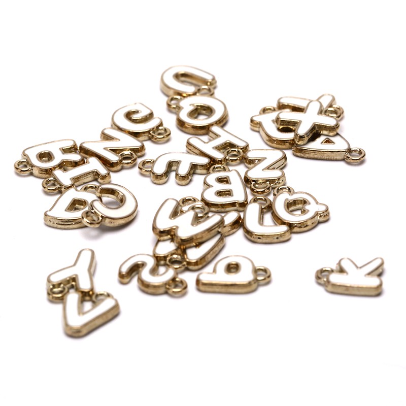 Hbid Glory 26Pcs / Set Charms / Charms Inisial Huruf Bahan Enamel Untuk DIY Gelang / Perhiasan