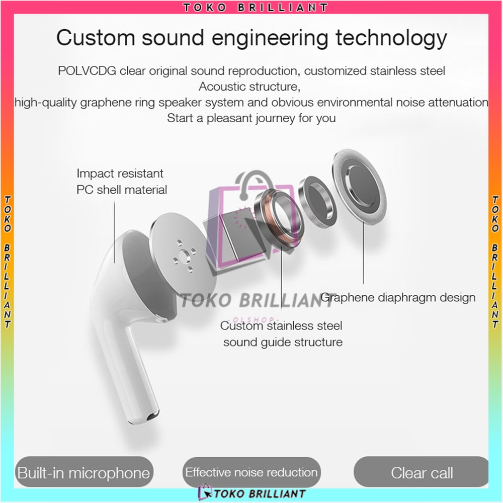 【COD】EARPHONE BLUETOOTH PRO4 TWS HANDSFREE WIRELES SUPER BASS