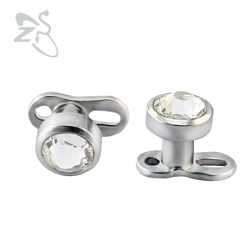 Stainless Steel Colorful Zirconia Dermal Anchor Piercings Top Dermal Anchor Skin Diver Piercings Micro Dermal Piercing