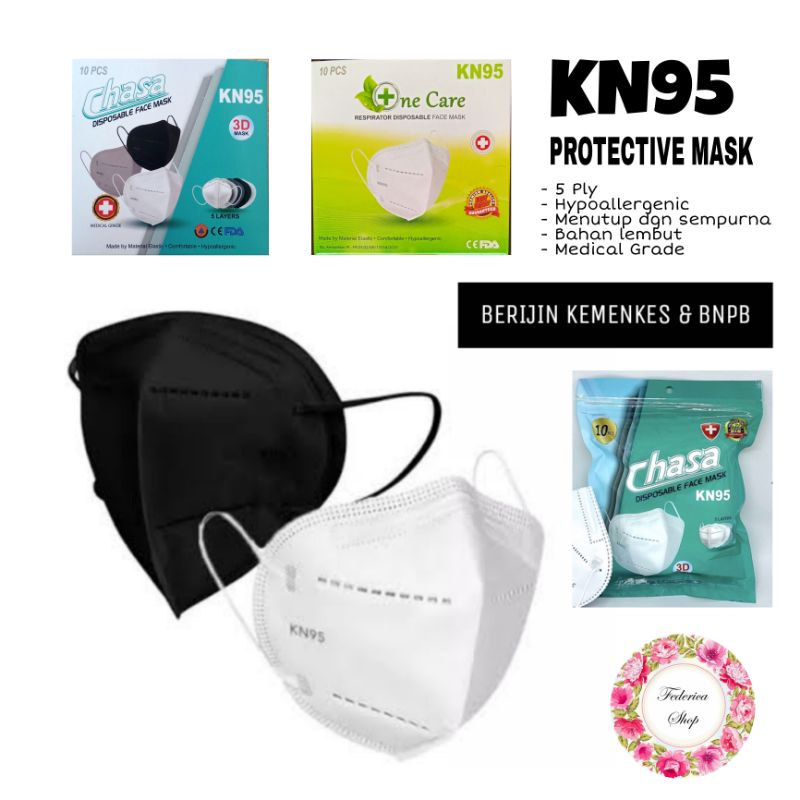 [Kemenkes] Masker KN95 KN 95 5 layers One Care / Chasa