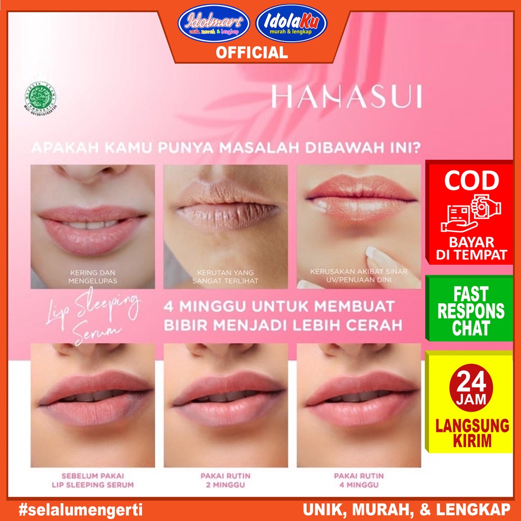 IDOLAKU Hanasui Lip Sleeping Serum Straw &amp; Honey