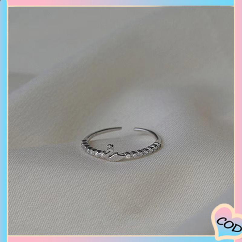 COD❤️ Cincin Jari Telunjuk Bentuk Angsa Kecil Model Terbuka Untuk Wanita-A.one