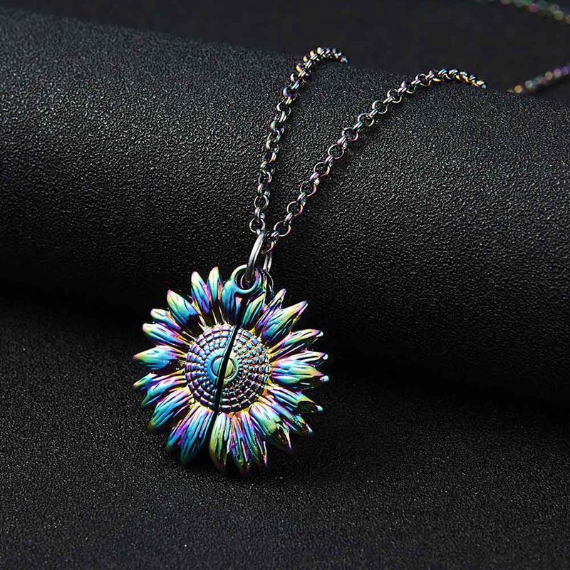 You are my sunshine Sunflower Open Locket Pendant Chain Necklace Christmas Gift