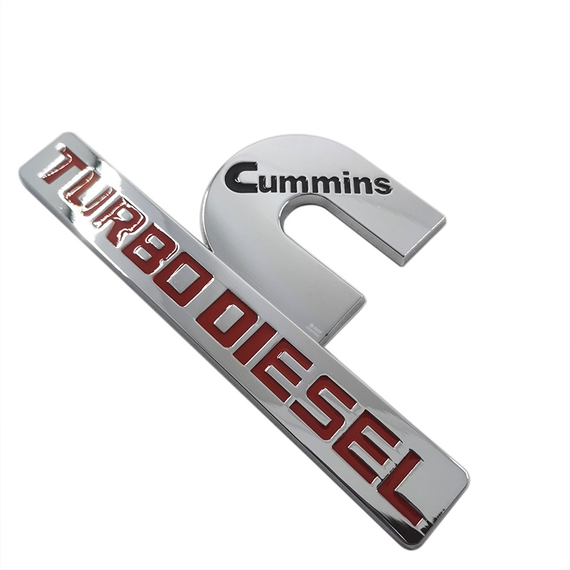 1pc Stiker Emblem Logo CUMMINS TURBO DIESEL Bahan Metal Krom Untuk Bagasi Belakang Mobil