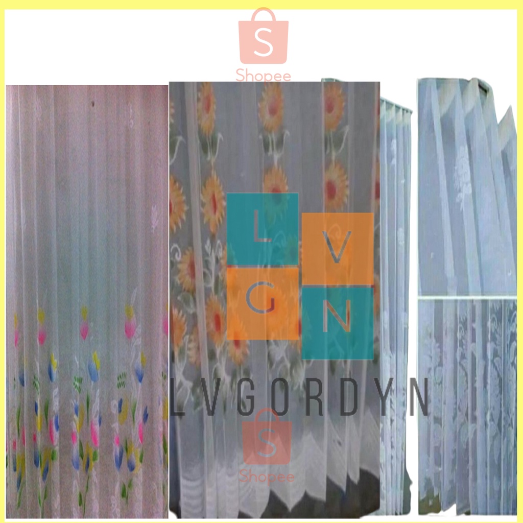 gorden vitras vitrase furing putih untuk dalaman jendela pintu murah grosir size lebar 2 meter tingg