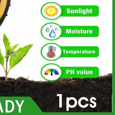 ♪ Digital Soil Analyzer Tester Meter Alat Ukur pH Tanah 4 in 1 ◙