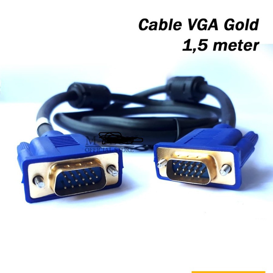 Original Kabel VGA male to male cowo ke cowo Panjang 1,5 Meter