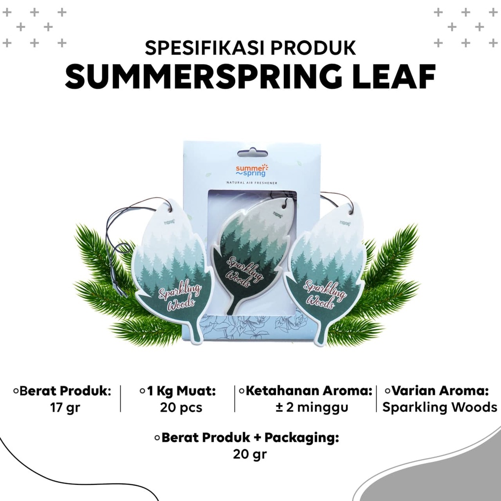 Parfum Mobil Pengharum Ruangan Pewangi Kamar Tidur Harum Summer Spring Asli | Leaf | Sparkling Woods