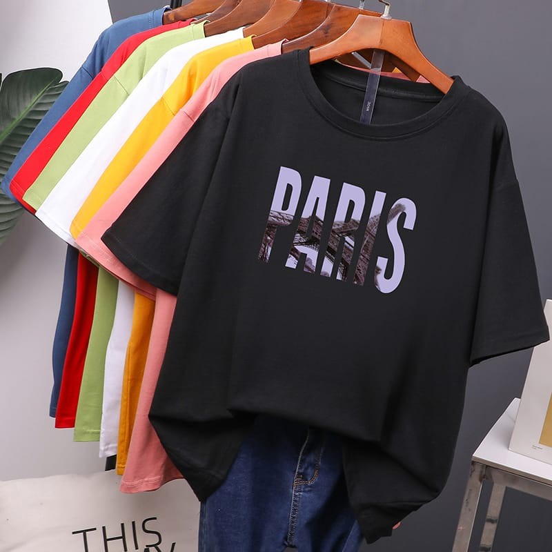 Kaos Oversize Paris / Kaos Wanita / Atasan Oversize / Kaos Oversize