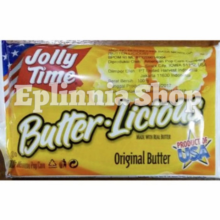 

Jolly Time Popcorn Butter Licious 100 gr - Joly Time Rasa Mentega