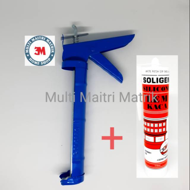 Alat tembak lem kaca botol seng + lem kaca botol Soligen paket/tembak lem sealant + lem kaca sealant