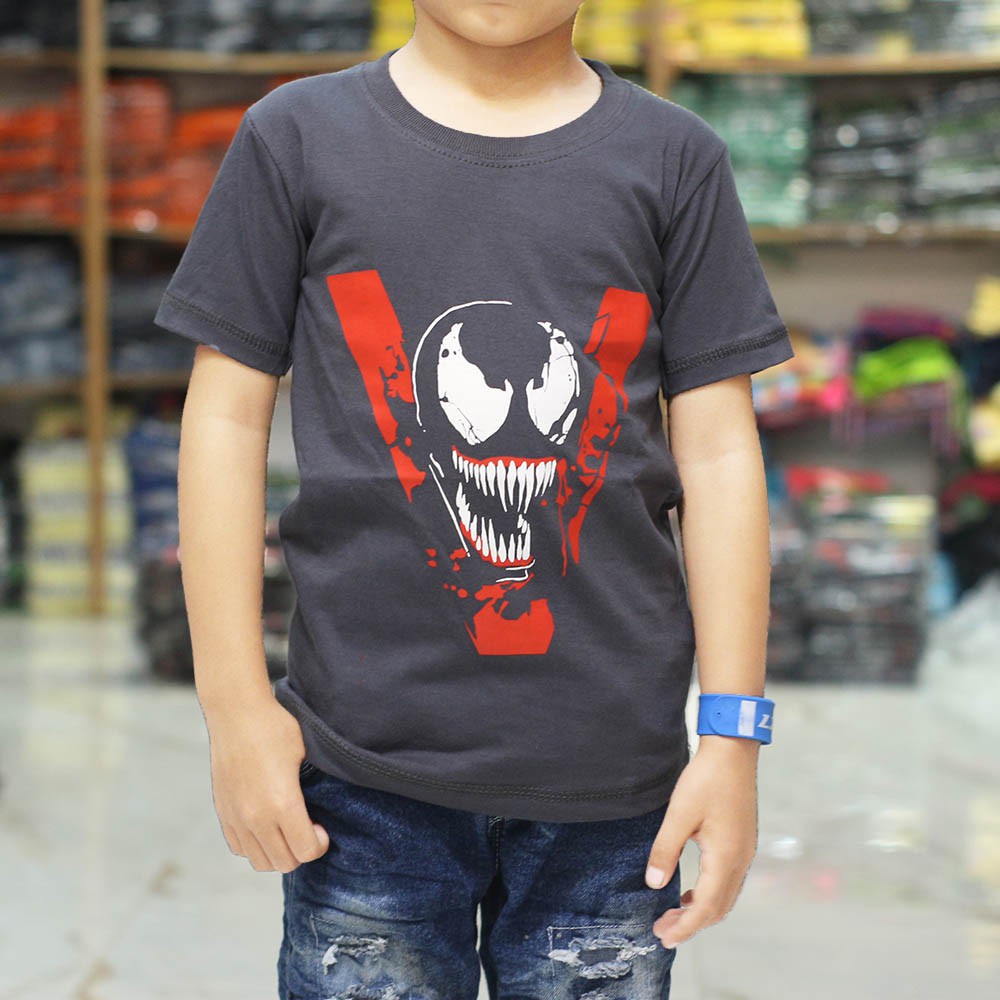 BAJU KAOS  ANAK  superhero venom  black dan spiderman laki 