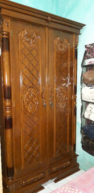 Gratis Ongkir Paket Hemat Dua Lemari Pintu Tiga Dan Pintu Dua Kayu Jati Furniture Mebel Jepara