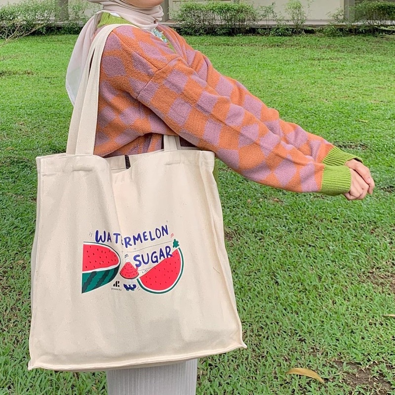 Prassa.ku | Watermelon Sugar - Tas Tote | Totebag Kanvas Sablon