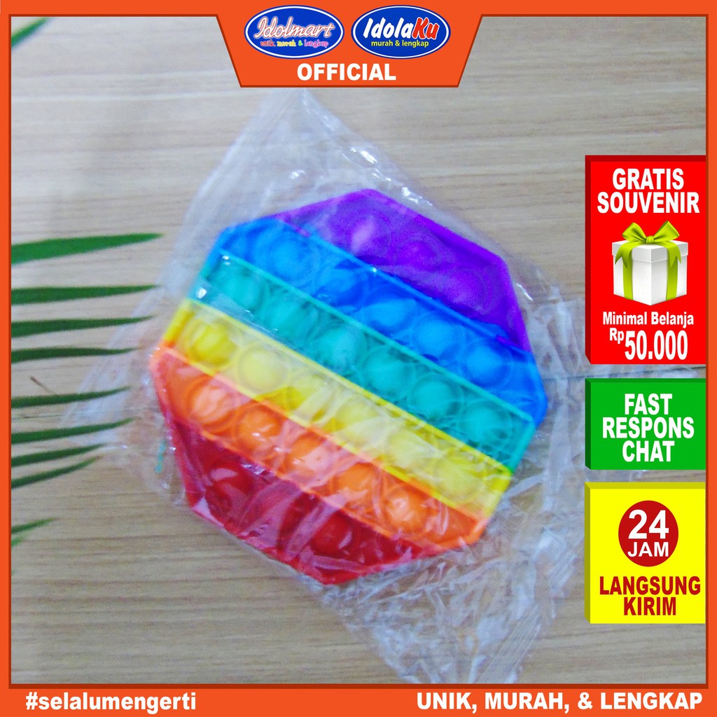 IDOLMART Mainan Anak Pop It POPIT Push Bubble Fidget Sensory Toys-Hexagonal