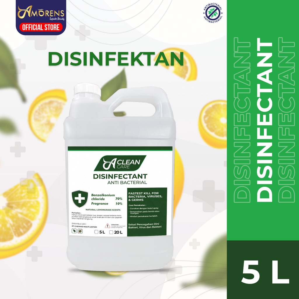 AMORENS Disinfectant Antiseptik Cairan A Clean Care 5 Liter (Gojek / Grab Ready)