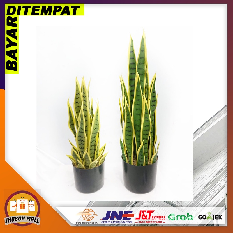 JM Tanaman Bunga Hias Besar Artificial / Bunga Hias Lidah Mertua / Tanaman Hias Plastik Ornamen Paja