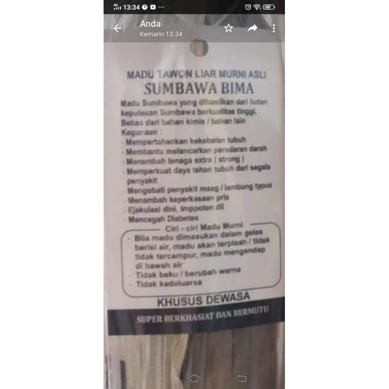 

madu Sumbawa Bima asli