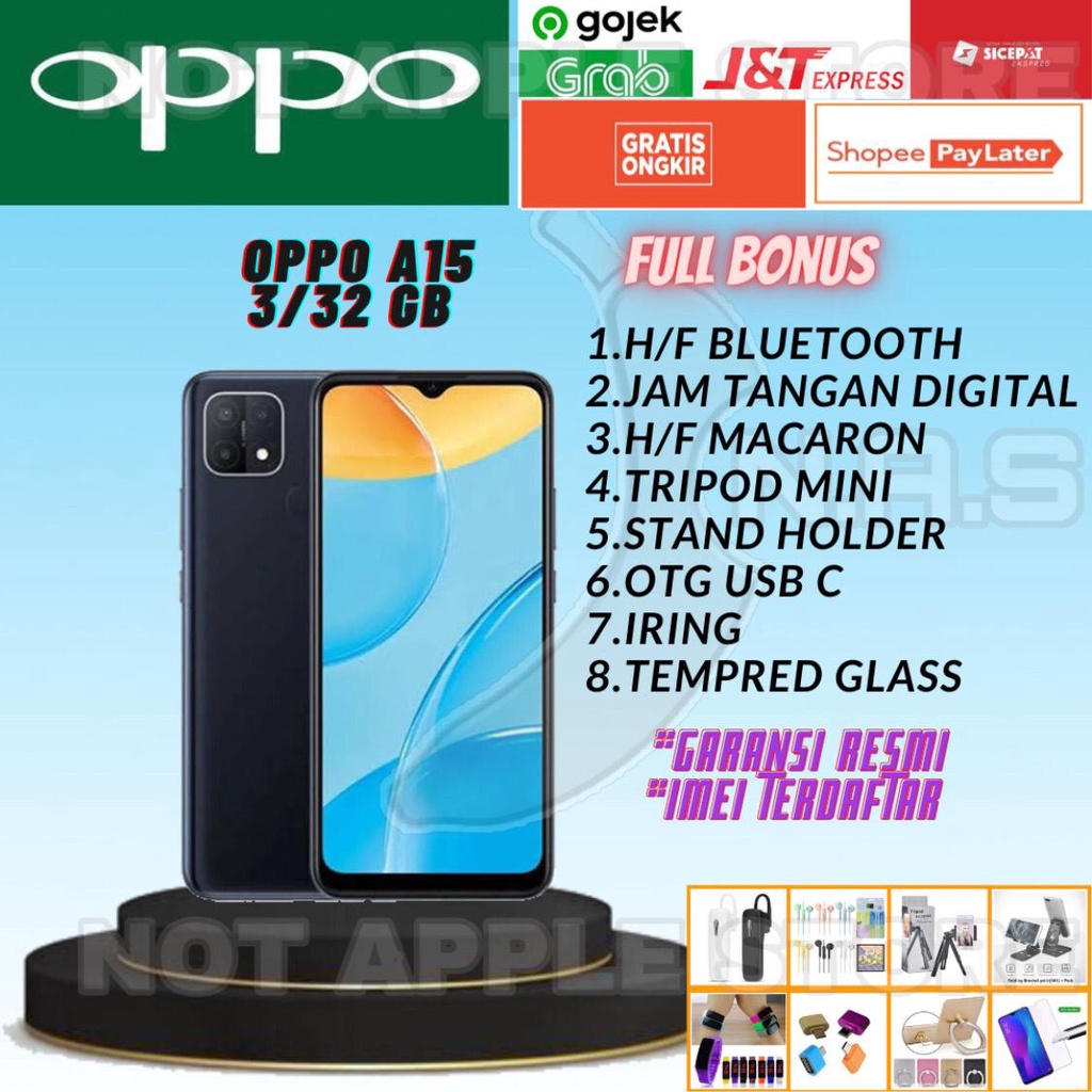 OPPO A15 RAM 3/32GB NEW BARU GARANSI RESMI