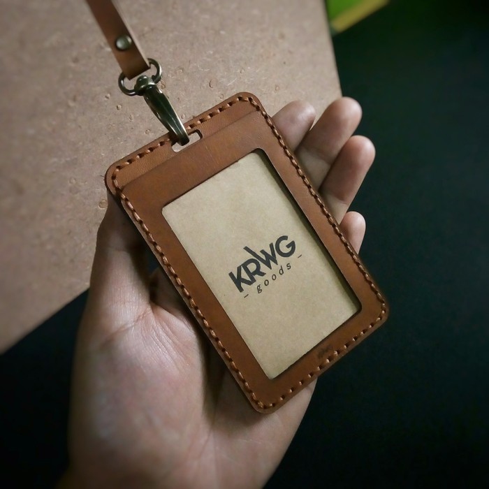 

Ready Stok Id Card Holder Nametag Tempat Id Card Kulit Custom Berkualitas