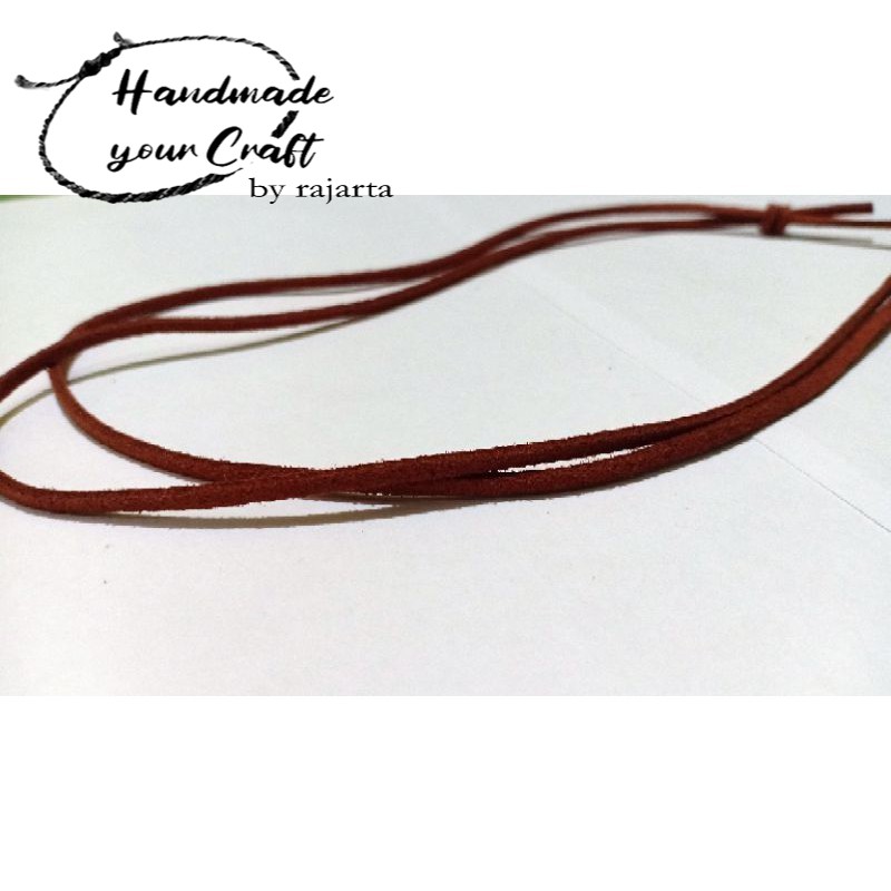 Kalung Tali Kulit Suede Hitam Cokelat Handmade Rajarta Bandul Omkara