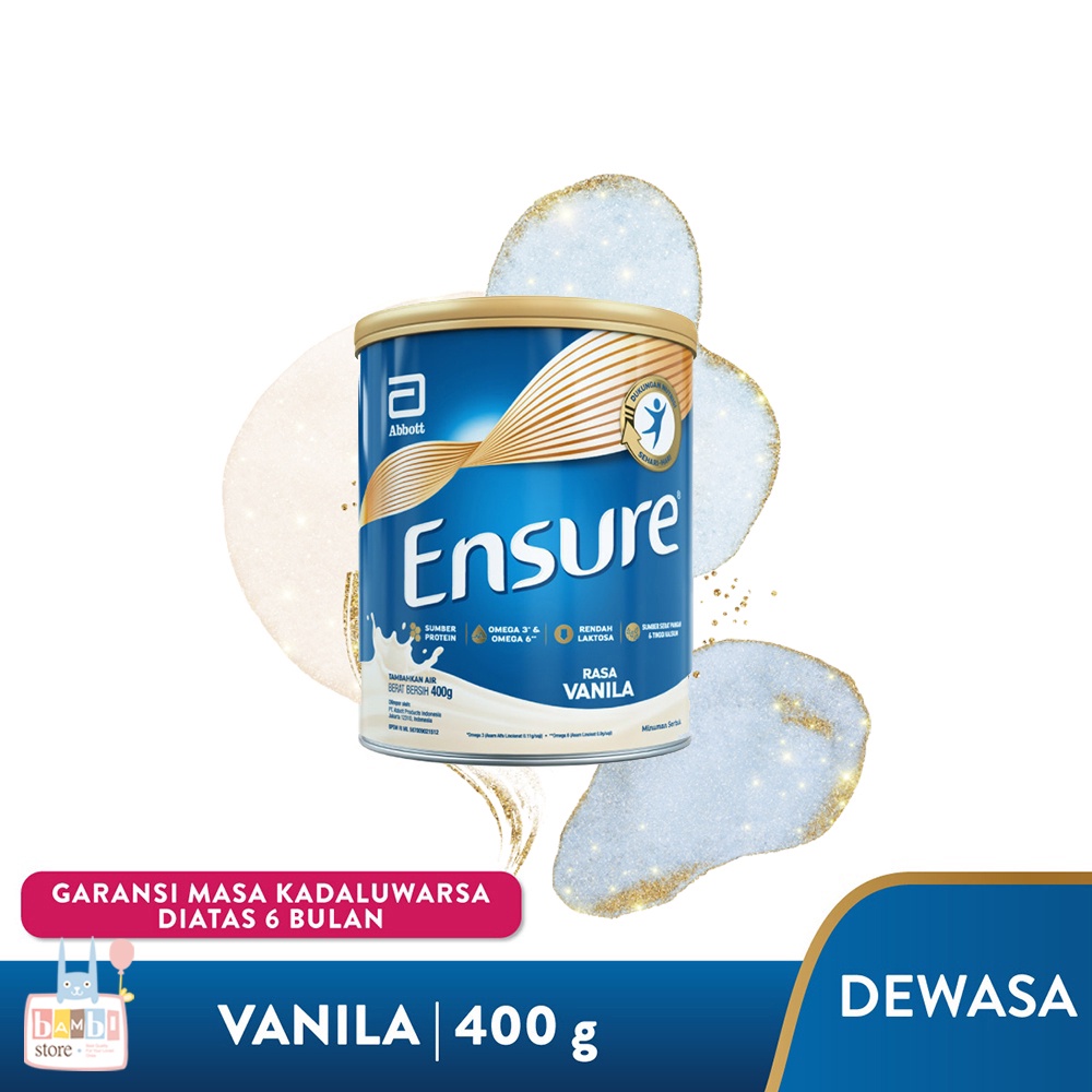 Ensure Gold 380 g - Susu Nutrisi Dewasa Rendah Laktosa - Vanilla/Coklat/Gandum