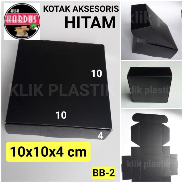 

KOTAK AKSESORIS HITAM 10x10x4/KOTAK SOUVENIR PILLOW BOX BUNGKUS KADO