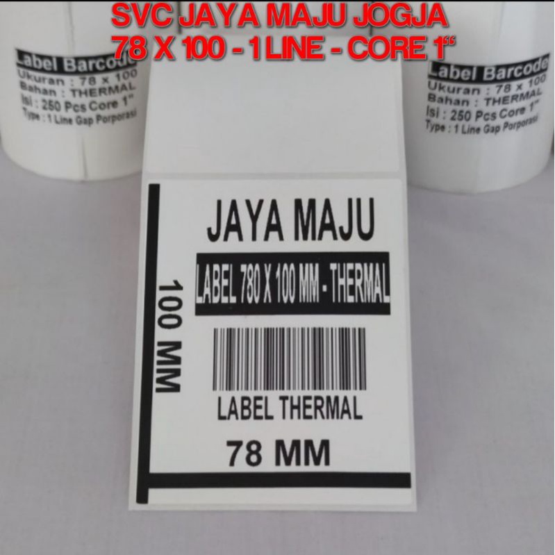 

[ ZJIANG ] 78 X 100 THERMAL UPM - 1 LINE - FACE OUT - ISI 250 PCS || CORE 1" || LABEL BARCODE TANPA RIBBON - KERTAS STIKER LABEL RESI SI CEPAT JNT WAHANA || 78X100 DIRECT THERMAL LANGSUNG CETAK - ZJIANG ZJ-9210 ZJ9210 ZJ 9210