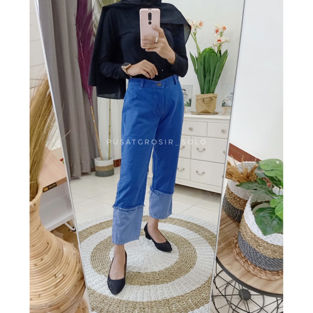 JIGGY PANTS PUSATGROSIR_SOLO/ CELANA JEANS TWOTONE