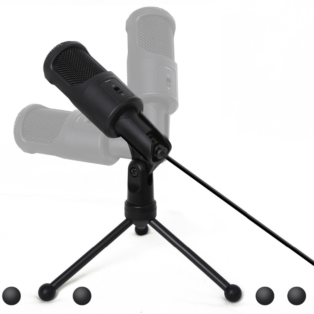 Portable Microphone USB with Stand - SF-960B - Black