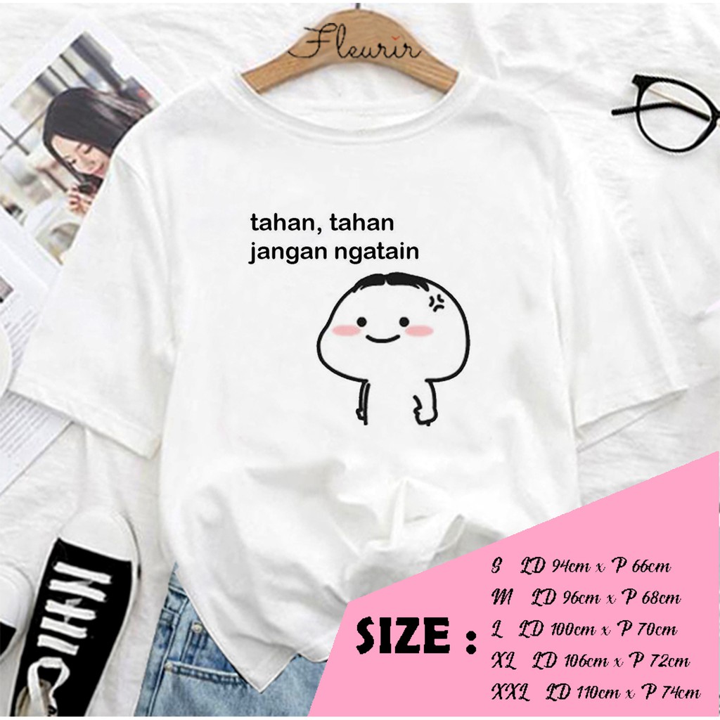 FLEURIR - KAOS WANITA PENTOL TAHAN DEWASA LENGAN PENDEK TEE UNISEX