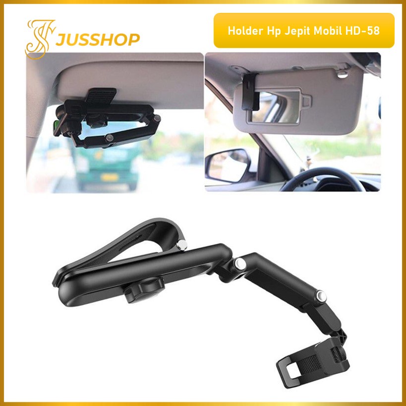 Phone Holder Mobil Jepit HD-58 Penyangga Hp Holder Hp Mobil Tongsis Selfie