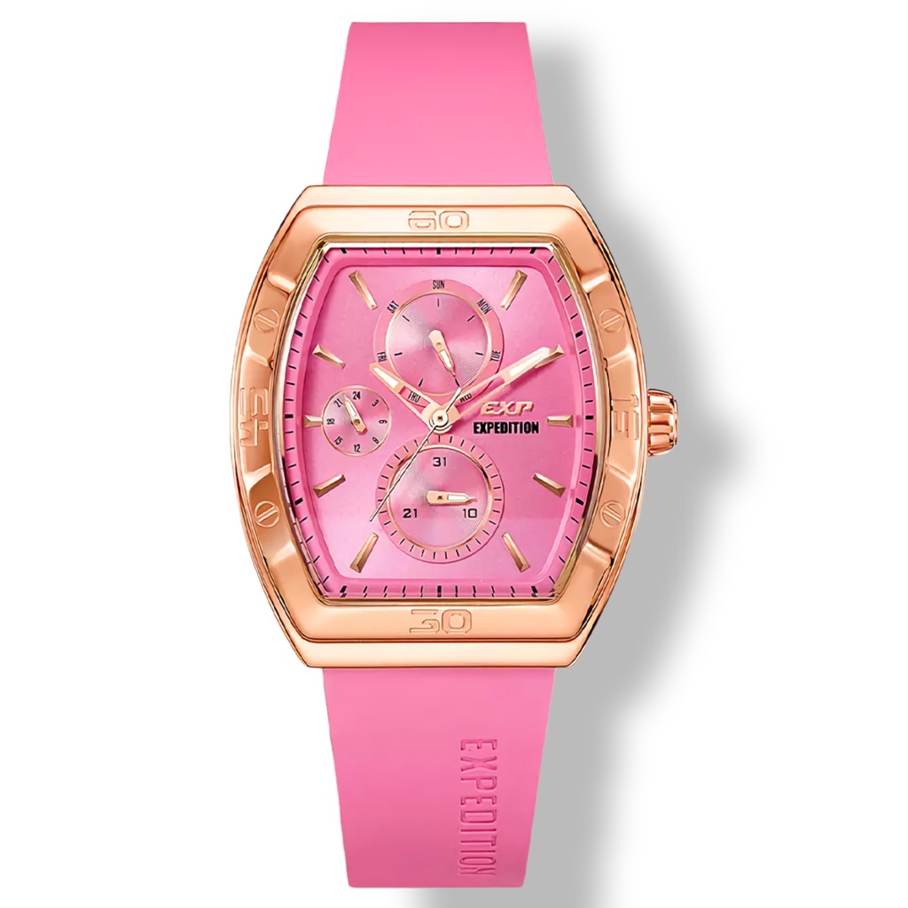 Expedition 6800 BFRRGPE Jam Tangan Wanita - Rosegold - Pink Rubber Strap