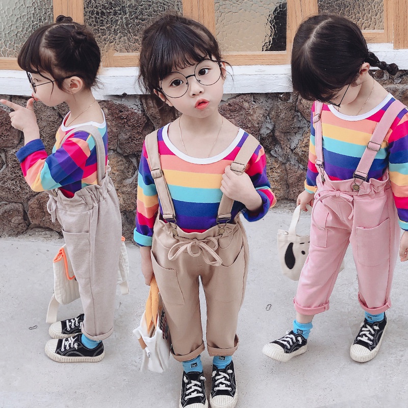 (FV) Setelan Jumpsuit Import Rainbow Anak Import Atas Bawah Best Quality Premium Setelan Jalan Anak