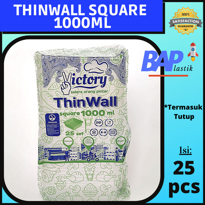 Thinwall Square 1000 ml / Thinwall Victory / Kotak Plastik