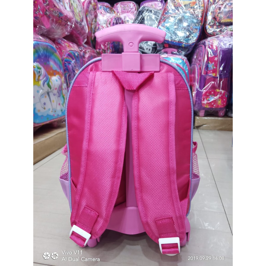 PROMO TAS MURAH Tas Trolley Anak TK Atau PAUD - Gambar Kuda Pelangi Cantik Bahan Anti Air