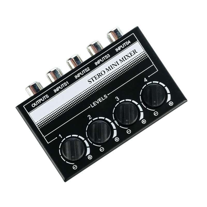 Mixer Audio Mini Amplifier 4 Channel Portable Volume Independen Karaoke