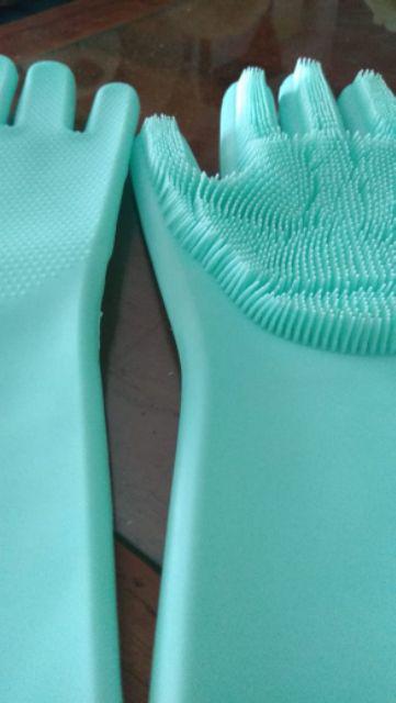 Magic Silicon Dishwashing Gloves Sarung Tangan Cuci Piring Dengan Sikat