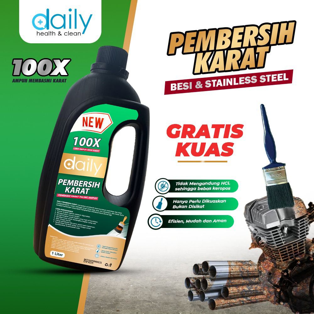 PENGHILANG KARAT DAILY PEMBERSIH KARAT BESI &amp; STAINLESS STEAL 1 LITER