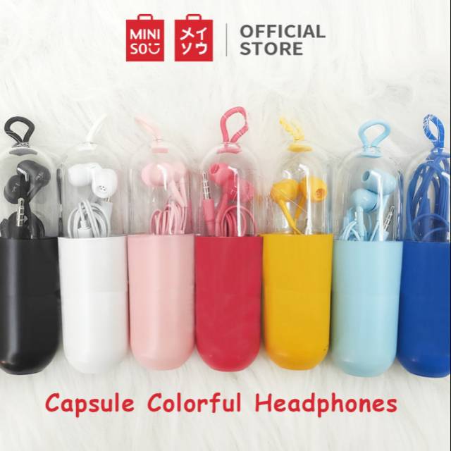 Miniso official Capsule colorful music Earphone Noise Cancelling Awet